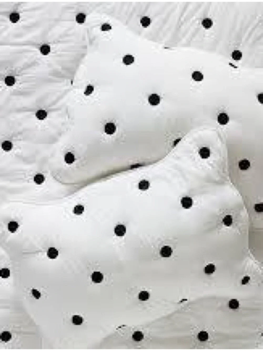 Anthropologie White Comforter with Black Polka Dots + Pillow Shams